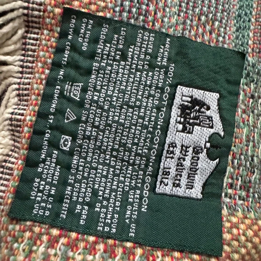 Vintage Christmas Snowman‎ Tapestry Throw Blanket Susan Winget 46x65 Cotton USA